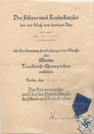 Treudienst-Ehrenzeichen In Silber 1929 Mit Urkunde 1935 - Andere & Zonder Classificatie