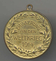 Weltkriegserinnerungsmedaille 1914 Br D 34 Mm - Autres & Non Classés