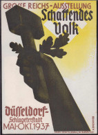 ** Vignette Ausstellung Schaffende Volk Düsseldorf 1937 14x10 Cm - Erinnofilie