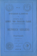 Preisliste Leinen-und Tischzeugfabrik Heinrich Seegers In Stadthagen 1887 - Altri & Non Classificati