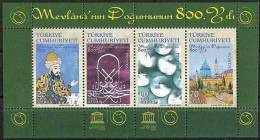 2007 TURKEY 800TH ANNIVERSARY OF MEVLANA 'S BIRTH SOUVENIR SHEET MNH ** - Blocks & Kleinbögen