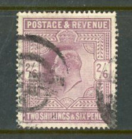 -Great Britain-1902-11, "King Edward VII" (The 2/6  Shilling) Value : $140.00 - Used Stamps