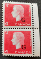 Canada 1963 MH Sc.#O 48*  2 X 4c With G, Queen Elizabeth Cameo - Nuovi