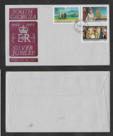 SE)1977 GEORGIA  ABOUT FIRST DAY, SILVER WEDDING, QUEEN ELIZABETH, IMPORTANT EVENTS, XF - Georgia