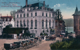 Erlenbach Am Zürichsee, Hotel Z. Goldenen Kreuz., Attelages Et Automobiles, H. Lütschg. Bezistzer (8.7.1918) - Erlenbach
