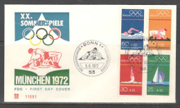 Germany Sc. B485-B488. The 1972 Summer Olympics - Games Of The XX Olympiad. Wrestling. FDC Cancellation On Special Envel - 1971-1980