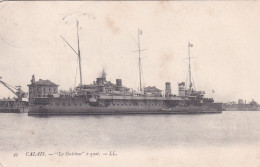 Bateau --Croiseur-cuirassé  " Le  GUICHEN " à Quai --Port De CALAIS-62....timbre....cachet - Guerra