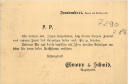 Freudenstadt - Nagelfabrik Ehmann & Schmid - Ganzsache 1888 - Freudenstadt