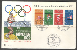 Germany. Sc. B490. Souvenir Sheet The 1972 Summer Olympics - Games Of The XX Olympiad. Discus Throw. Special Cancellatio - 1971-1980