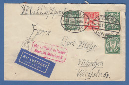 Danzig 1932 Flugpostbrief Mit Mi.-Nr. 194xb (3) Und 202  Gel. N. München - Lettres & Documents