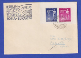DDR 13.5.1956 Mi.-Nr. 459-60B Auf Karte Erstflug Berlin-Prag - Andere & Zonder Classificatie