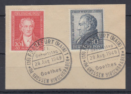 Bizone 1949 Goethe Mi.-Nr. 109-110 O  Gestempelt Auf Briefs. Nr. 110 Gepr. BPP - Usati