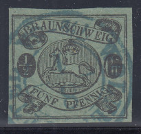 BRAUNSCHWEIG 1863  ½ Gr Bzw. 5Pfg  Mi.-Nr. 10A Gest. Geprüft  - Brunswick