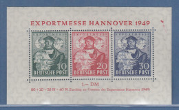 Bizone 1949 Blockausgabe EXPORTMESSE Hannover  Mi.-Nr. Block 1 **  - Mint