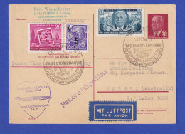 DDR GA Mit ZF Befördert Mit KLM Erstflug Amsterdam-Sydney 31.10.54 - Other & Unclassified