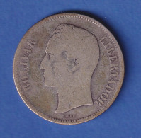 Venezuela 1886 Silber-Kursmünze 5 Bolivares 25g Ag900 - Autres – Amérique