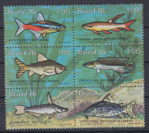 Brasilien 1976 Fische  Mi-Nr 1545-1550 **   RHM # C-939-944 - Sonstige & Ohne Zuordnung