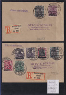 Saargebiet Aug.-Sept 1920 Lot 2 R-Briefe Gelaufen In Die USA  - Lettres & Documents