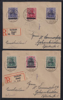 Saargebiet 26.4.1920 Lot 2 R-Briefe Gelaufen Von Sulzbach Nach Gelsenkirchen - Lettres & Documents