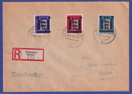 Lokalausgabe Glauchau Hitler Mit Aufdruck Mi.-Nr. 5 A, 7, 10 Auf Orts-R-Brief - Storia Postale