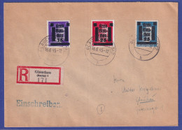 Lokalausgabe Glauchau Hitler Mit Aufdruck Mi.-Nr. 5 A, 7, 10 Auf Orts-R-Brief - Lettres & Documents