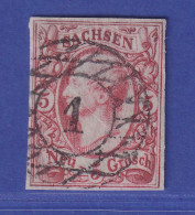 Sachsen König Johann I. 5 Ngr  Mi.-Nr.12 A Gestempelt Gepr. PFENNINGER - Sachsen