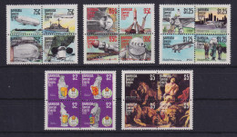 Barbuda 1977 Mi.-Nr.352-371, 5 Viererblocks Postfrisch ** / MNH Jahresereignisse - Antigua And Barbuda (1981-...)