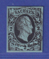 Sachsen König Friedrich August II. 2 Ngr  Mi.-Nr. 5 Gestempelt Gepr. PFENNINGER - Sachsen