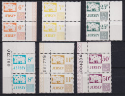 Jersey 1974 Portomarken Mi.-Nr. 15-20 Senkr. Seiten- Und Eckrandpaare ** - Jersey