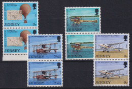 Jersey 1973 Geschichte Der Luftfahrt Mi.-Nr. 81-84 Senkr. Paare Postfrisch ** - Jersey