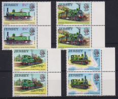 Jersey 1973 Historische Eisenbahnen Mi.-Nr. 85-88 Senkr. Seitenrandpaare ** - Jersey