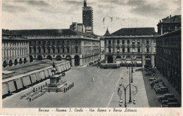 TORINO - PIAZZA S. CARLO - VIA ROMA E TORRE LITTORIA - F.P. - Plaatsen & Squares