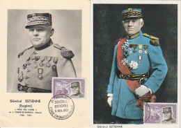 " GENERAL ESTIENNE " Sur 2 Cartes Maximum De 1960. N° YT 1270. Parfait état. CM à Saisir !!! - Militaria