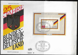 Germany. FDC Mi. BL10. Souvenir Sheet. 25 Years Federal Republic Of Germany. FDC Cancellation On Big Envelope No. 32225 - 1971-1980