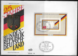 Germany. FDC Mi. BL10. Souvenir Sheet. 25 Years Federal Republic Of Germany. FDC Cancellation On Big Envelope No. 32189 - 1971-1980