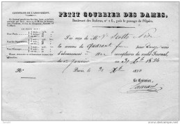 1833 PARIGI - PETIT COURRIER DES DAMES - 1800 – 1899