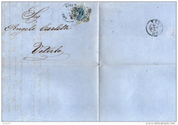 1868 LETTERA CON ANNULLO LIVORNO  + VITERBO - Marcophilie