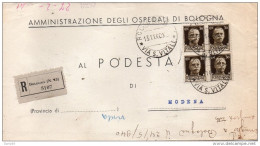 1940  LETTERA RACCOMANDATA CON ANNULLO BOLOGNA VIA S.VITALE - Storia Postale