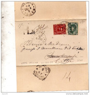 1885 LETTERA CON ANNULLO NAPOLI - AFFRANCATURA MISTA - Storia Postale