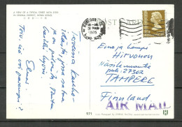 HONG KONG 1975 Air Mail Post Card Sent To Finland. Rare Destination - Cina (Hong Kong)