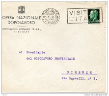 1941  LETTERA  CON ANNULLO OPERA NAZIONALE DOPOLAVORO  + TARGHETTA - Storia Postale