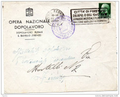 1940 LETTERA  CON ANNULLO FIRENZE  - OPERA NAZIONALE DOPOLAVORO S.BAVELLO - Storia Postale