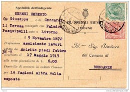 1919 CARTOLINA CON ANNULLO LIVORNO - Storia Postale