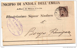 1910  LETTERA  CON ANNULLO ANZOLA DELL'EMILIA - Storia Postale