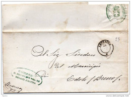 1862 LETTERA CON ANNULLO CHERASCO  + 28° REGGIMENTO BRIGATA PAVIA - Dienstzegels