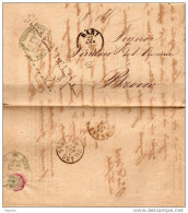 1870 LETTERA CON ANNULLO BARI  X BRENO + 25 REG. FANTERIA BRIGATA BERGAMO - Marcofilía
