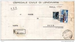 1965  LETTERA RACCOMANDATA  CON ANNULLO LENDINARA ROVIGO - 1961-70: Marcofilie