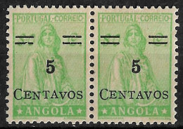 ANGOLA 1945 ISSUE OF 1932 SURCHARGED 5/80 PAIR MNH (NP#71-P04-L5) - Angola
