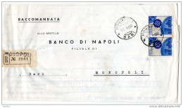 1968 LETTERA RACCOMANDATA  CON ANNULLO MONOPOLI BARI - 1961-70: Poststempel