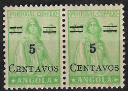 ANGOLA 1945 ISSUE OF 1932 SURCHARGED 5/80 PAIR MNH (NP#71-P04-L5) - Angola